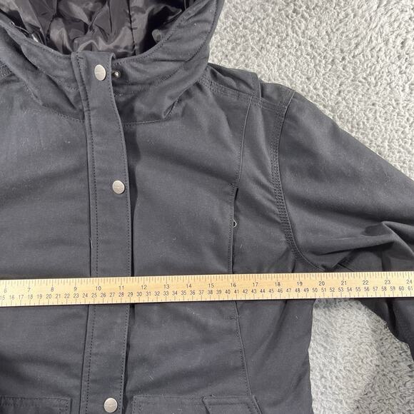 Carhartt Full Swing Zip Hooded Jacket Women Small 4/6 Black Company Logo Duck - Picture 8 of 11